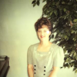 Photo of Connie Corn at Dupont CU offices later to become Carolina Mountains.