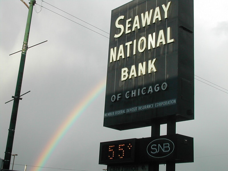 Sign from Seaway National Bank of Chicago