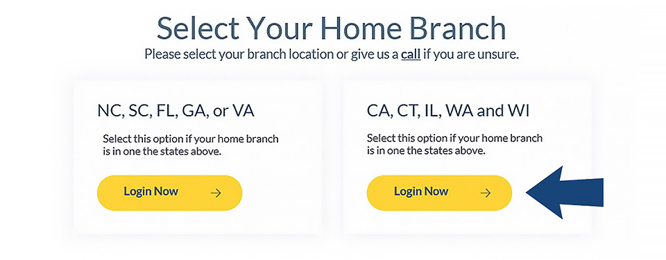 State selection login modal